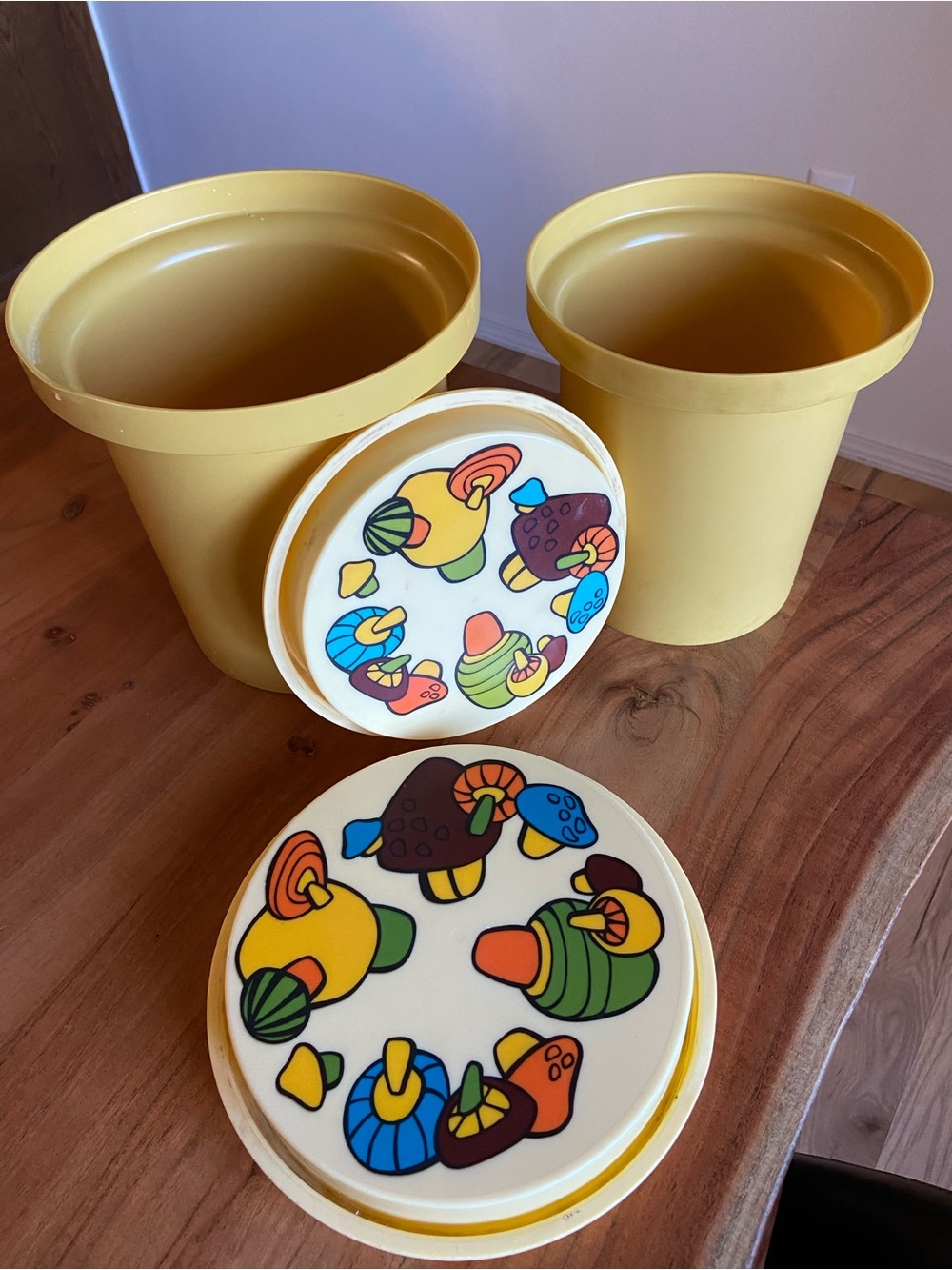 1970s Rubbermaid Mushroom Nesting Canisters